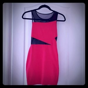 Hot pink bodycon dress
